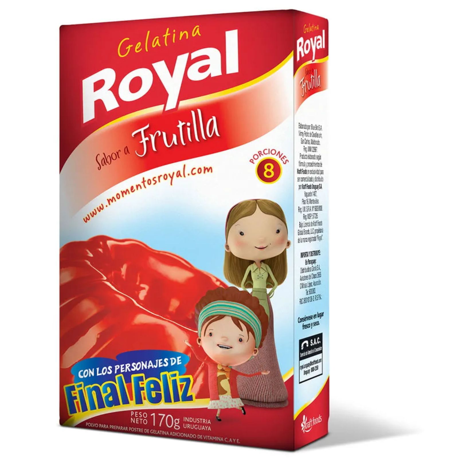 Gelatina Royal Doble Frutilla C Vitaminas Cofas