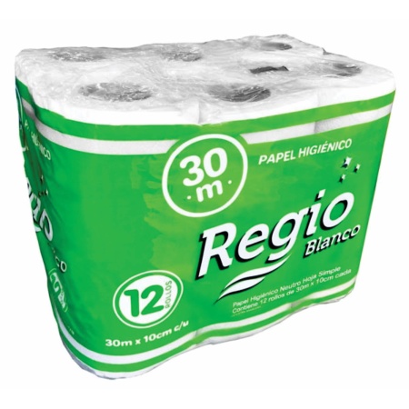 PAPEL HIGIENICO REGIO DOBLE HOJA 30 MT X12 UN