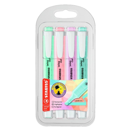 SET DESTACADORES PASTEL X 4 STABILO