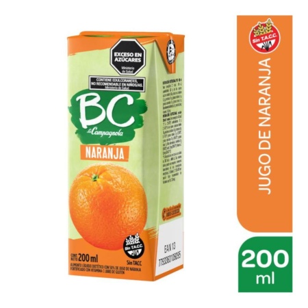 JUGO BC NARANJA 200 ML.