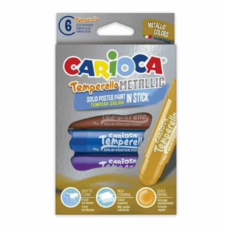 TEMPERA EN ESTUCHE X 6 COLORES METALICOS CARIOCA