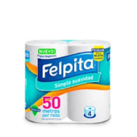 PAPEL HIGIENICO.FELPITA 50 MTS X 4 UN