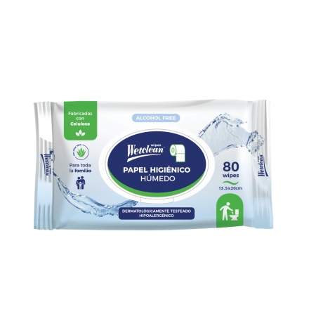 PAPEL HIGIENICO HUMEDO WETCLEAN 80 UN