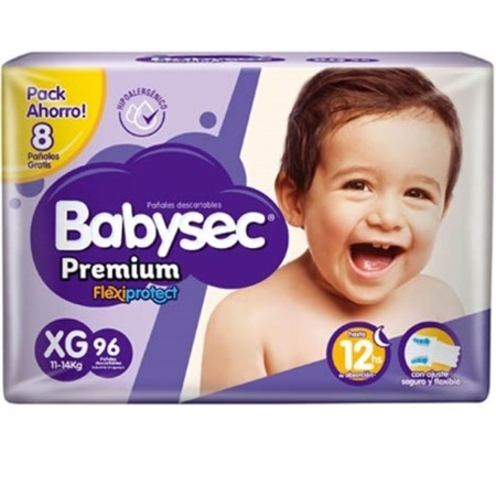 PAÑAL BABYSEC PREMIUM JUMBO XG X 96 UN