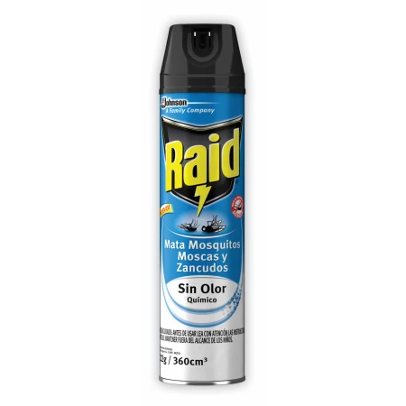 INSECTICIDA RAID AEROSOL MATA MOSCAS S/OLOR 360 ML